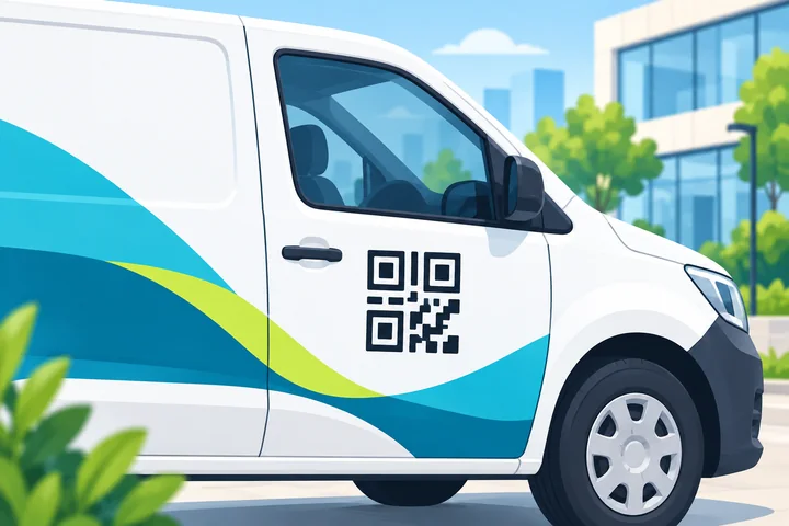 QR Code aplicado na porta de um carro da empresa