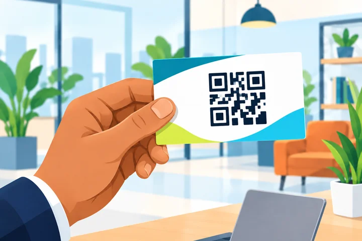 QR Code impresso em um cartão de visita