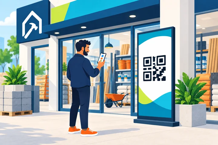 QR Code aplicado na fachada de uma loja