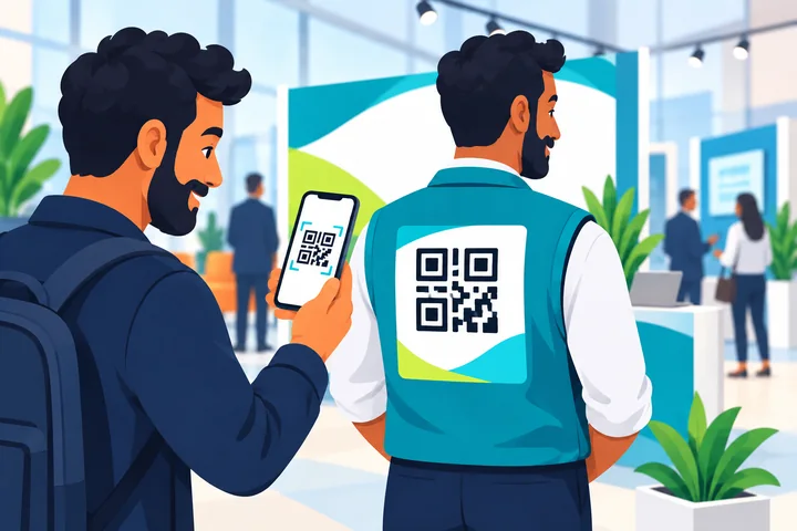 QR Code aplicado no uniforme de uma equipe em evento